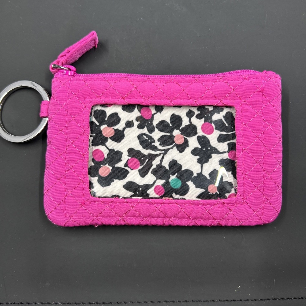 Vera Bradley‎ Iconic Zip ID Holder Rose Petal Pink Microfiber